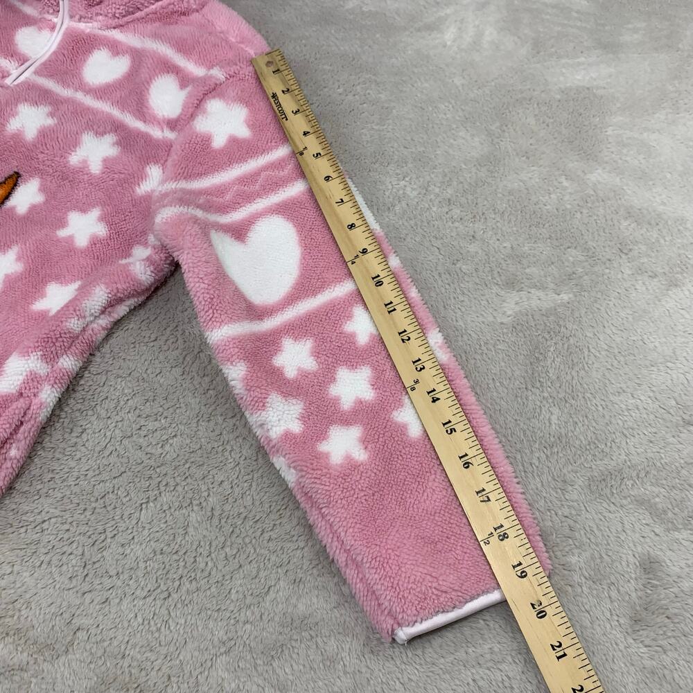 Bluey Sherpa Quarter Zip Sweater Girls Large 10/12 Pink Hearts Bingo Cozy Soft - Picture 9 of 9